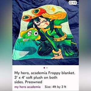 My hero academia Froppy T-shirt and blanket bundle.
